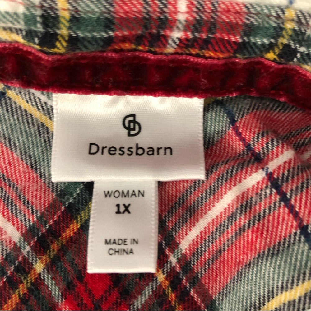 Dressbarn plaid soft flannel long sleeve button up shirt SZ M - Picture 7 of 10